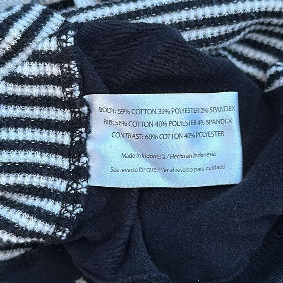 Eddie Bauer Long Sleeve Cowl Neck Top – Black/White Stripe, Pullover Style - Picture 4 of 4